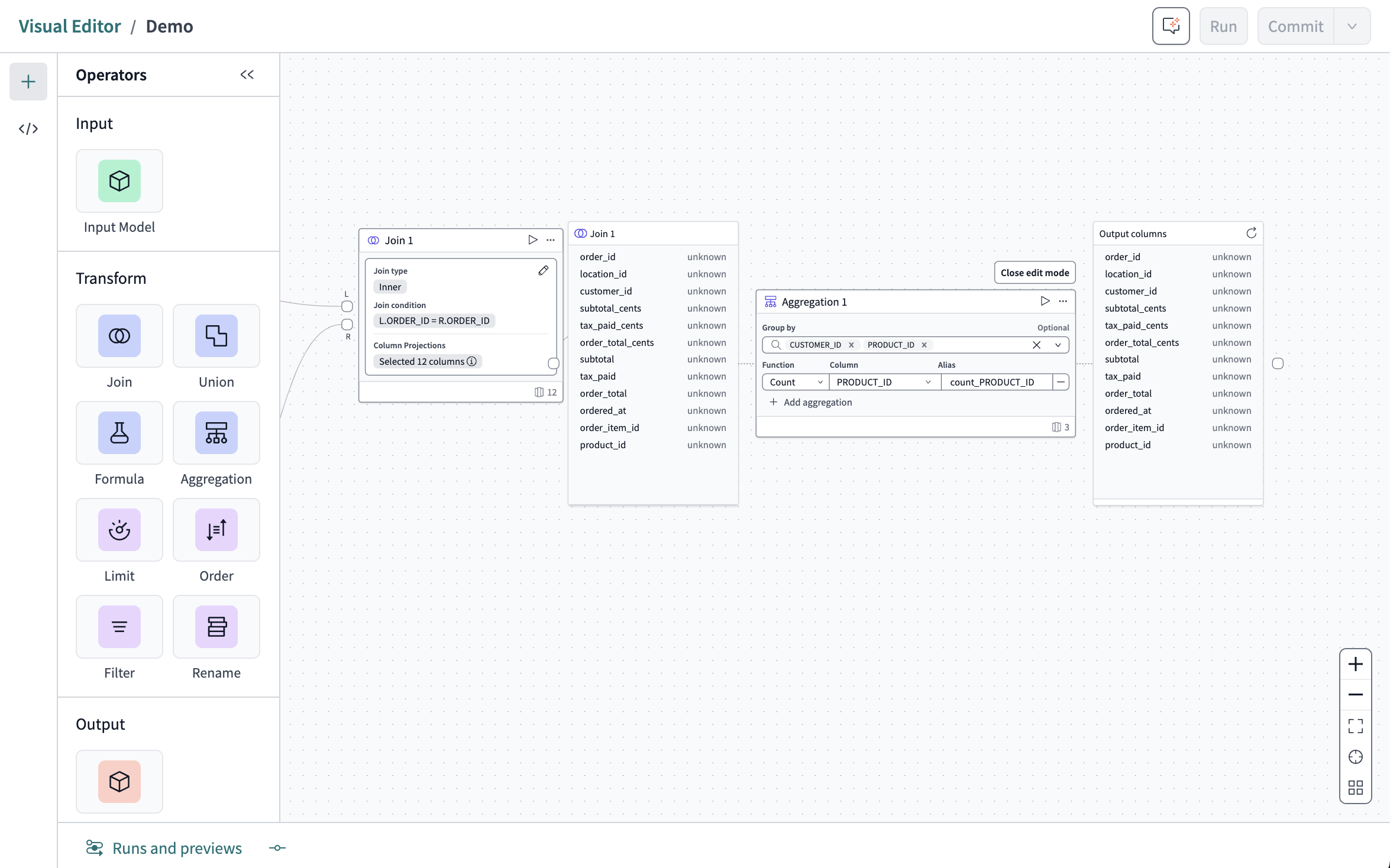 The configured aggregation operator tile.